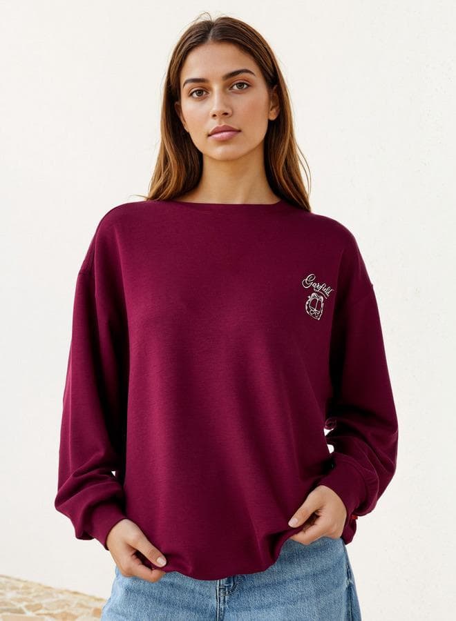 Garfield Embroidered Women’s Sweatshirt - Image 1