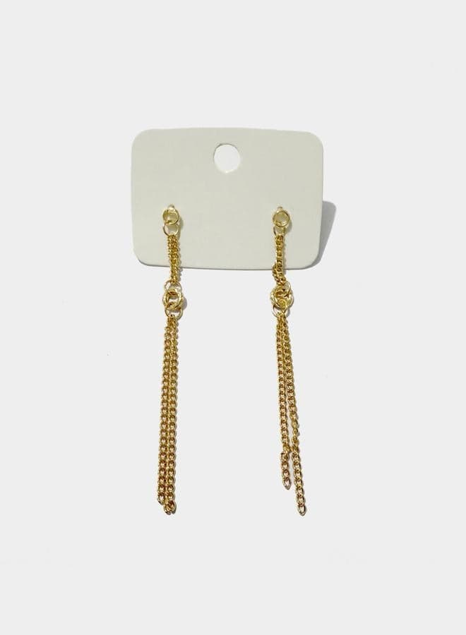 Styli Dual Tassel Drop & Dangle Earrings - Image 1