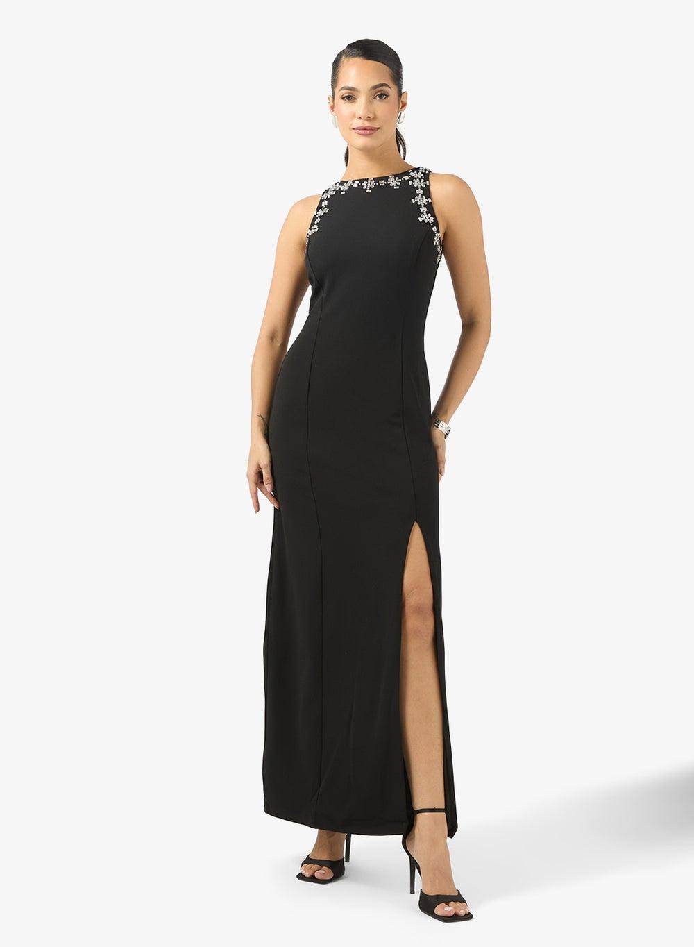 Embellished Side Slit Maxi Dress - Image 1