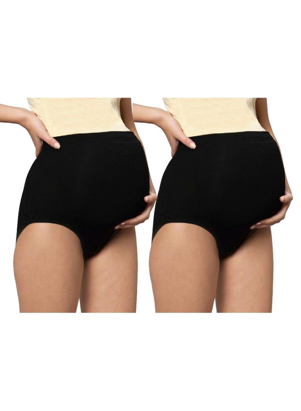 2-Pack High Waist Bamboo Cotton Maternity Panties - Image 1