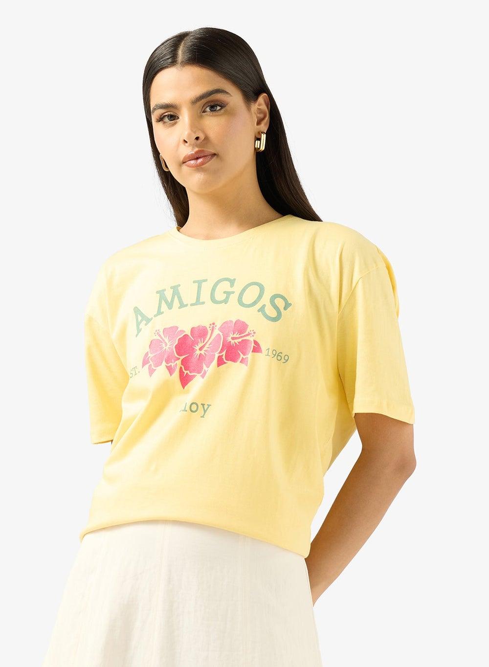 Crew Neck Ahoy Graphic T-Shirt for Women - Image 1