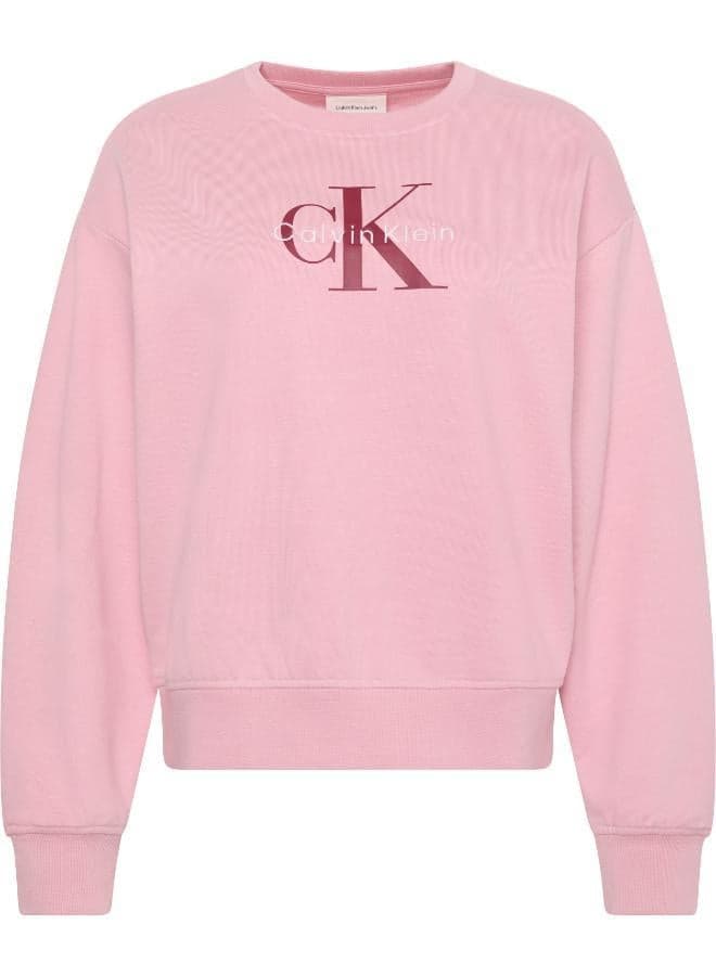 Graphic Crew Neck Sweatshirt in Regenerative Cotton - Image 1