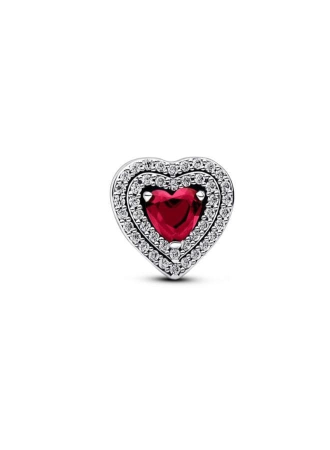 Sparkling Levelled Heart Sterling Silver Charm - Image 1