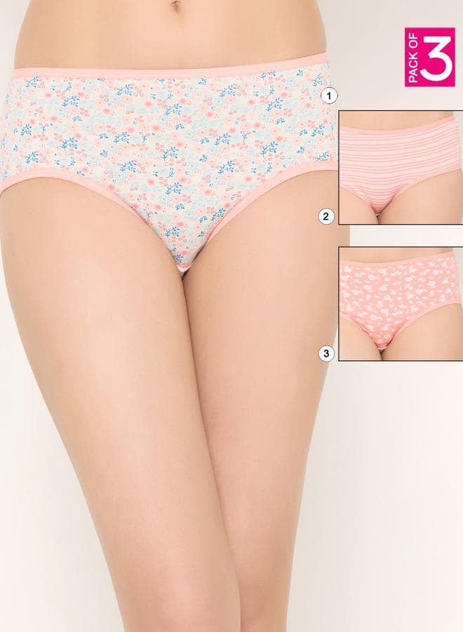 Clovia Pack of 3 Printed Hipster Briefs - Image 1