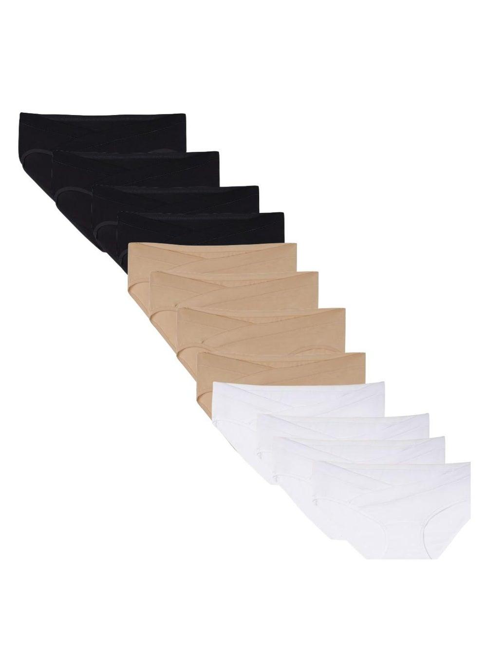 12-Pack Low Waist Bamboo Cotton Maternity Panties - Image 1