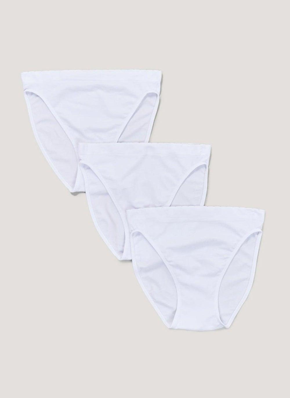 3 Pack White Seamless High Leg Knickers - Image 1