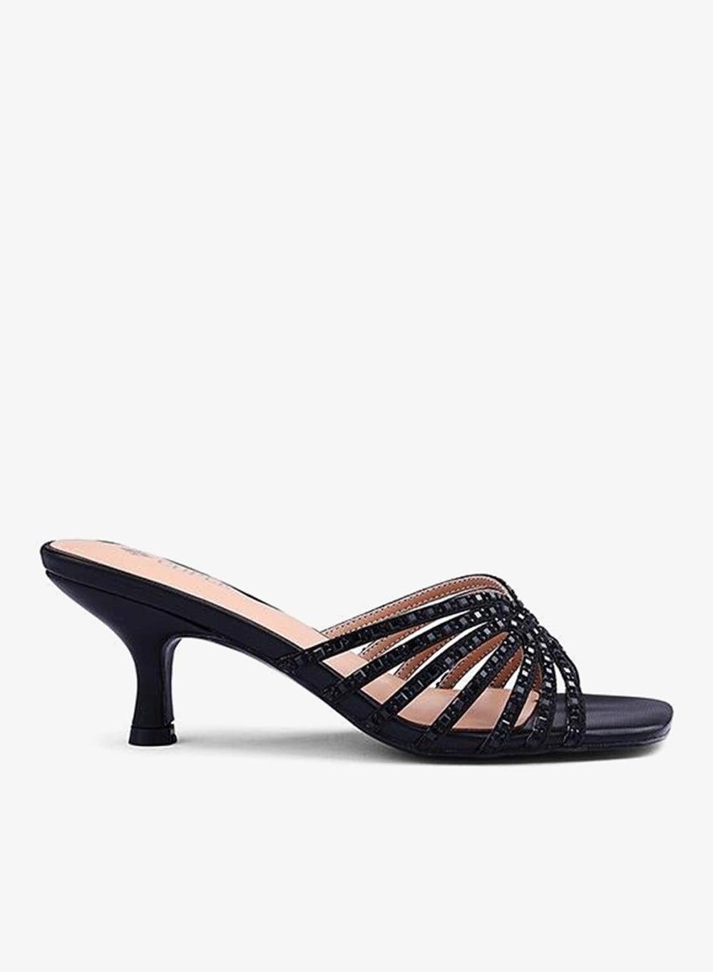 Women's Interwoven Strap Heeled Sandals - Image 1