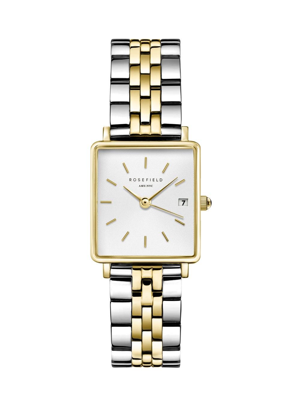 Rosefield Boxy XS White Sunray Steel Silver Gold Duo QMWSSG-Q023 - Image 1