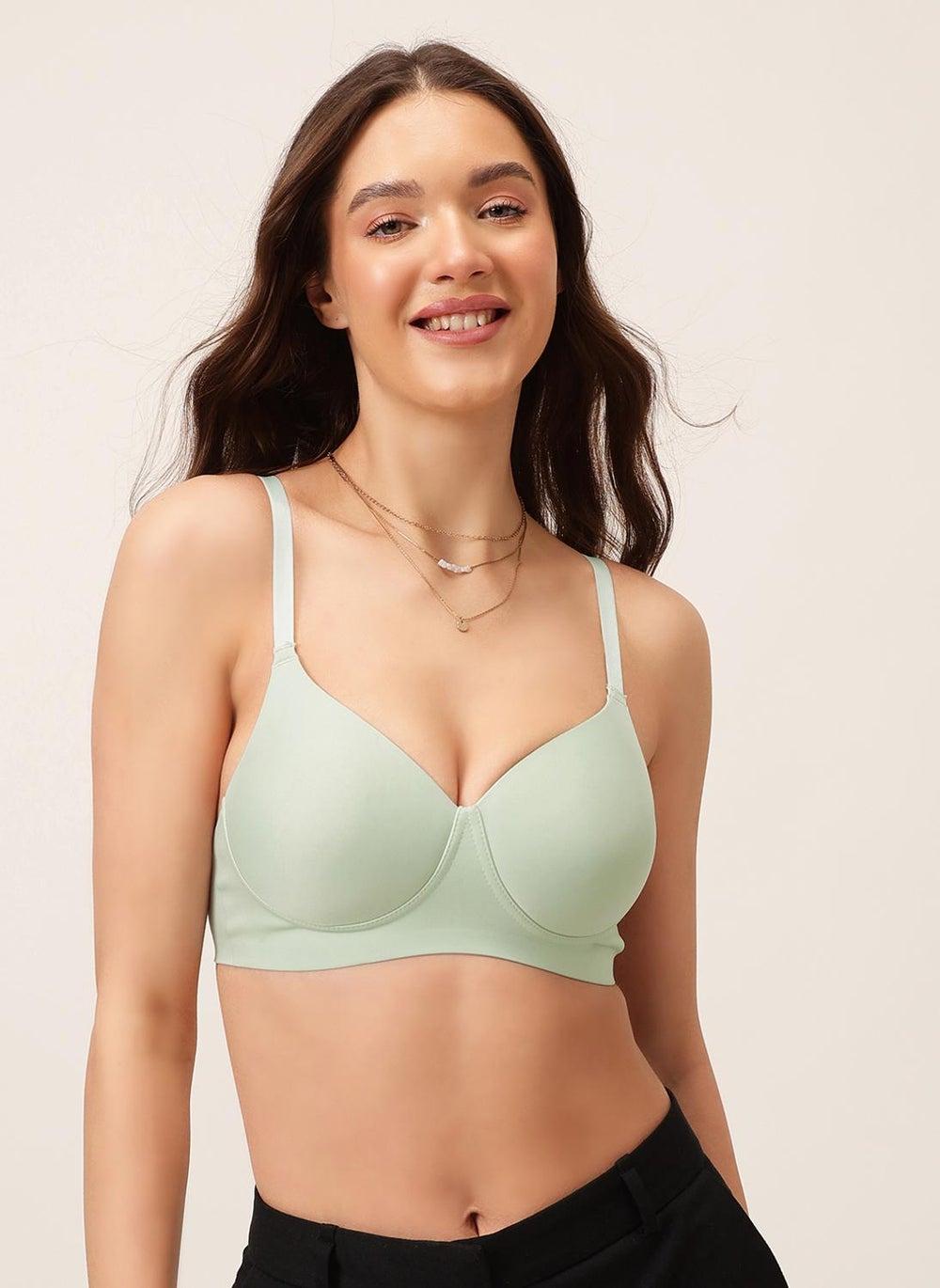 Clovia Mint Green Padded Non-Wired Full Coverage Bra - Image 1