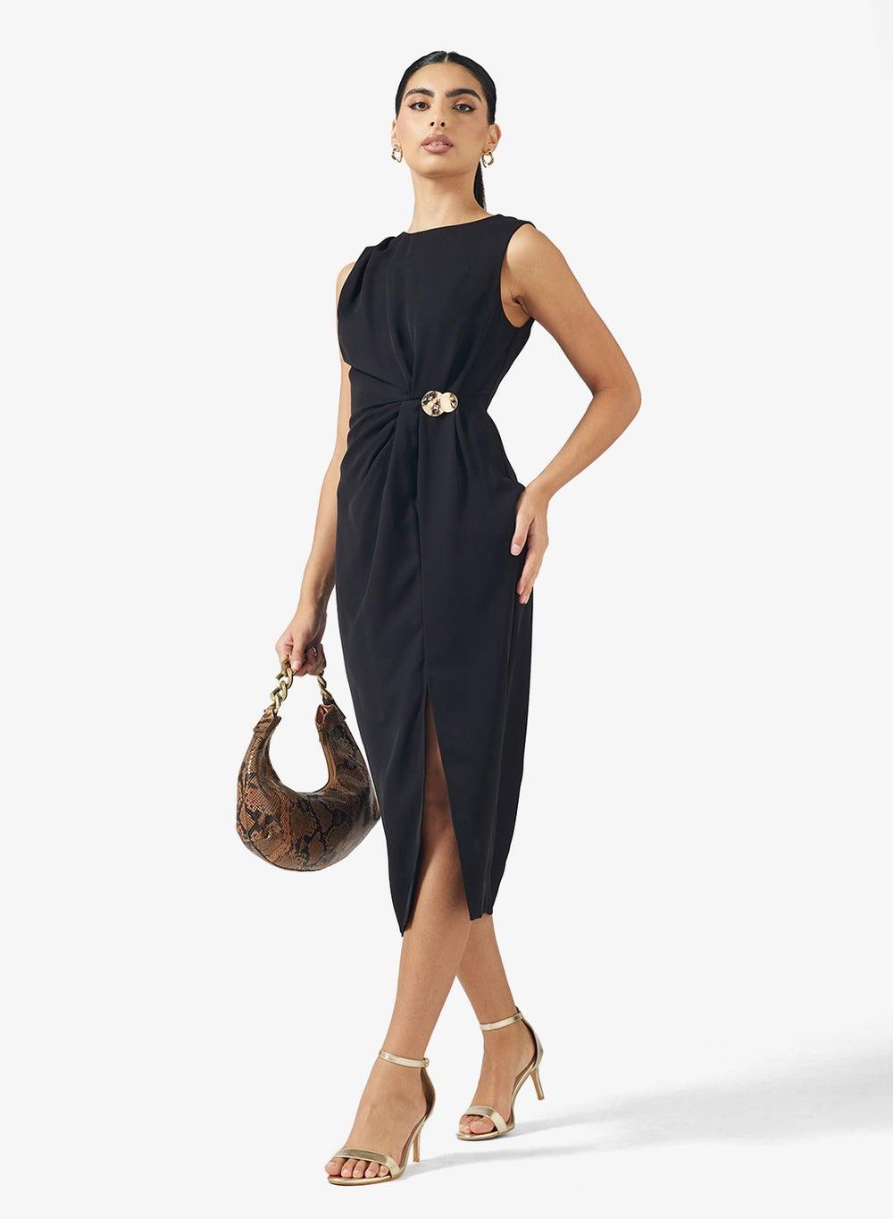 Shift Dress With Slit - Image 1