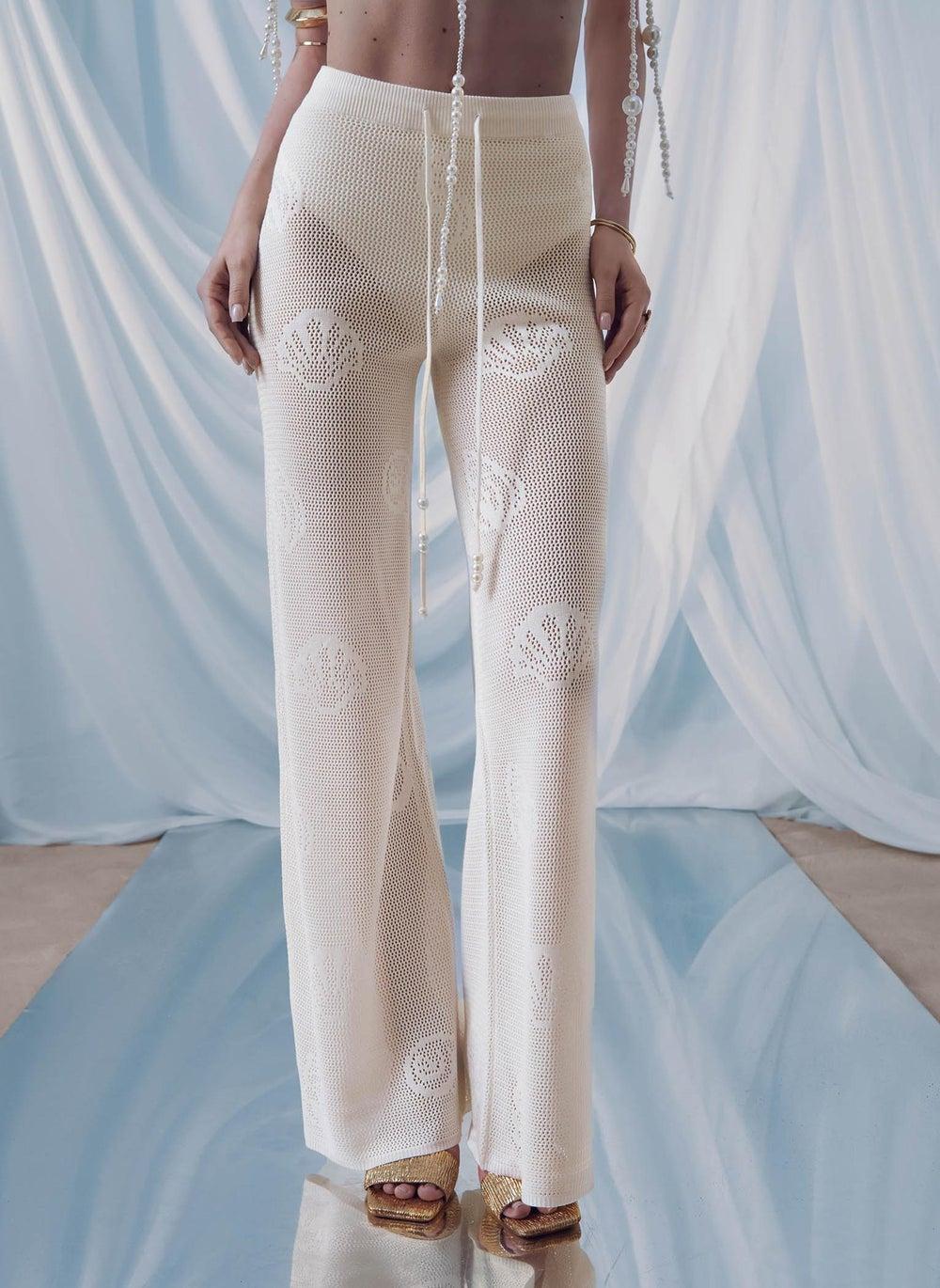 Loose-Fitting Marine Pattern Beach Trousers - Image 1