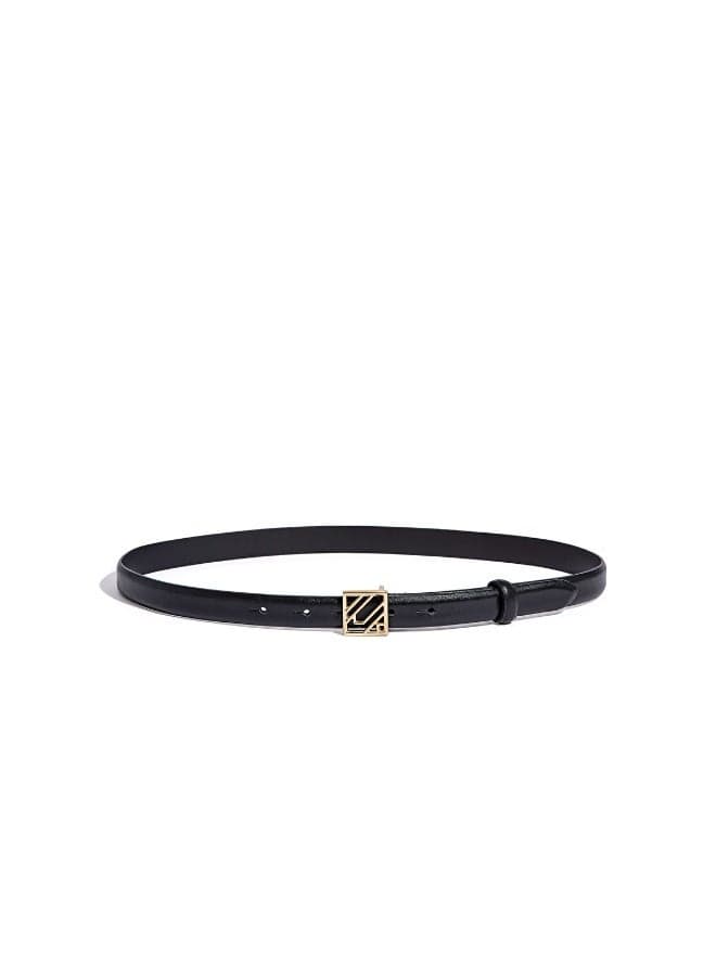 Monogram Buckle Leather Belt - Image 1
