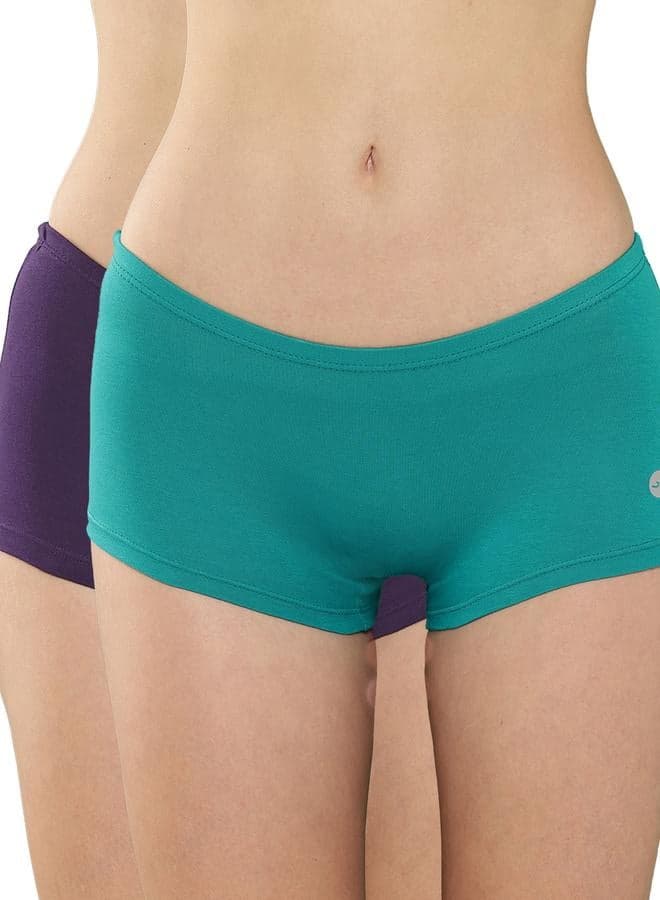 Leading Lady Pack of 2 Solid Cotton Boyshorts - Image 1