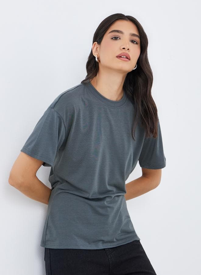 Take Two Oversized T-Shirt with Split Hem Detail - Image 1