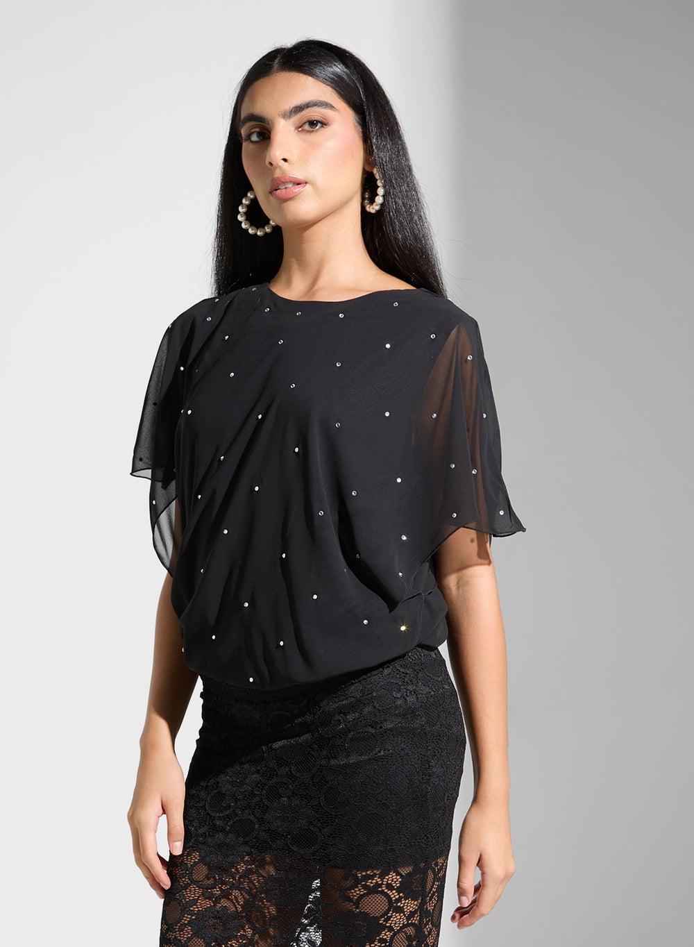 Short Sleeve Modest Blouse for Women - Image 1