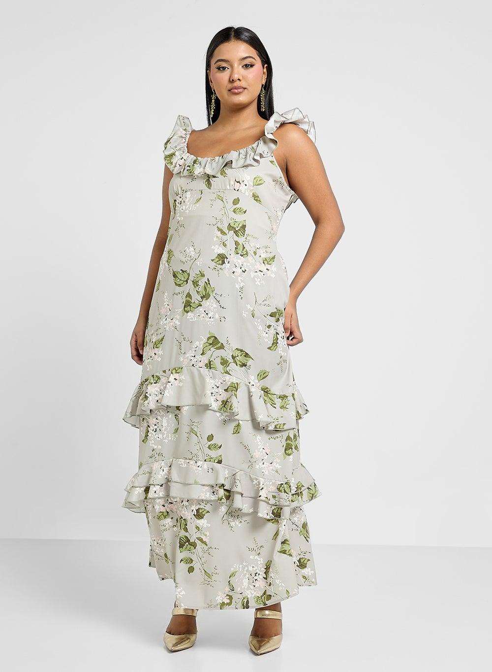 Floral Ruffled Maxi Dress - Image 1