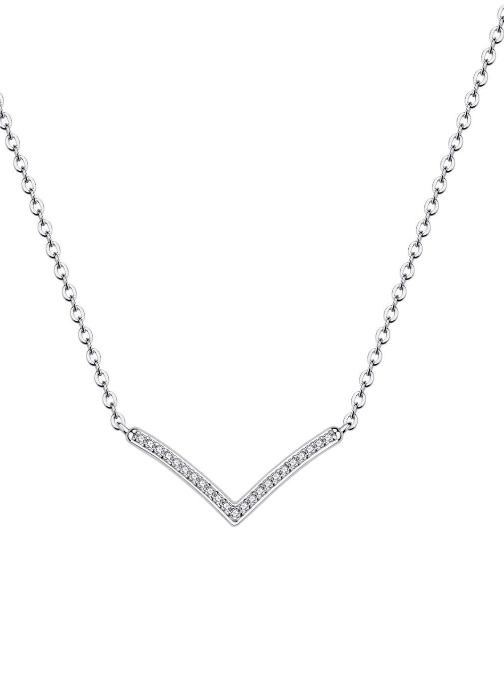 Sofia 925 Sterling Silver Necklace with 23 White Cubic Zirconia - Image 1