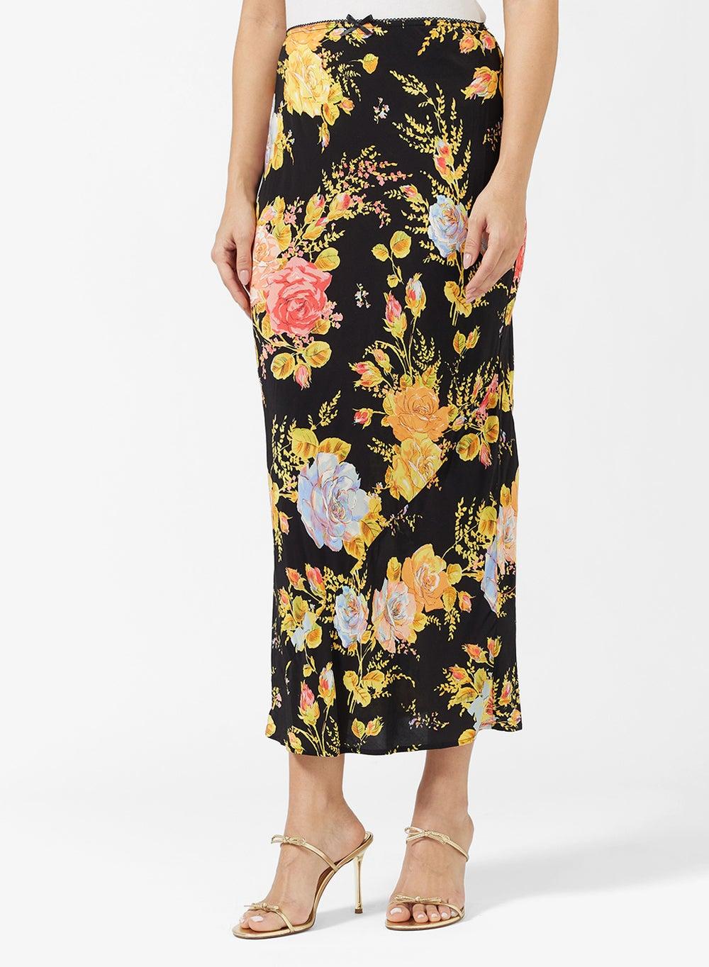 Floral Print Maxi Skirt - Image 1