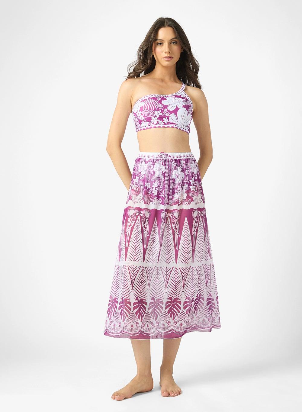 Printed Bikini With Matching Beach Skirt - Image 1