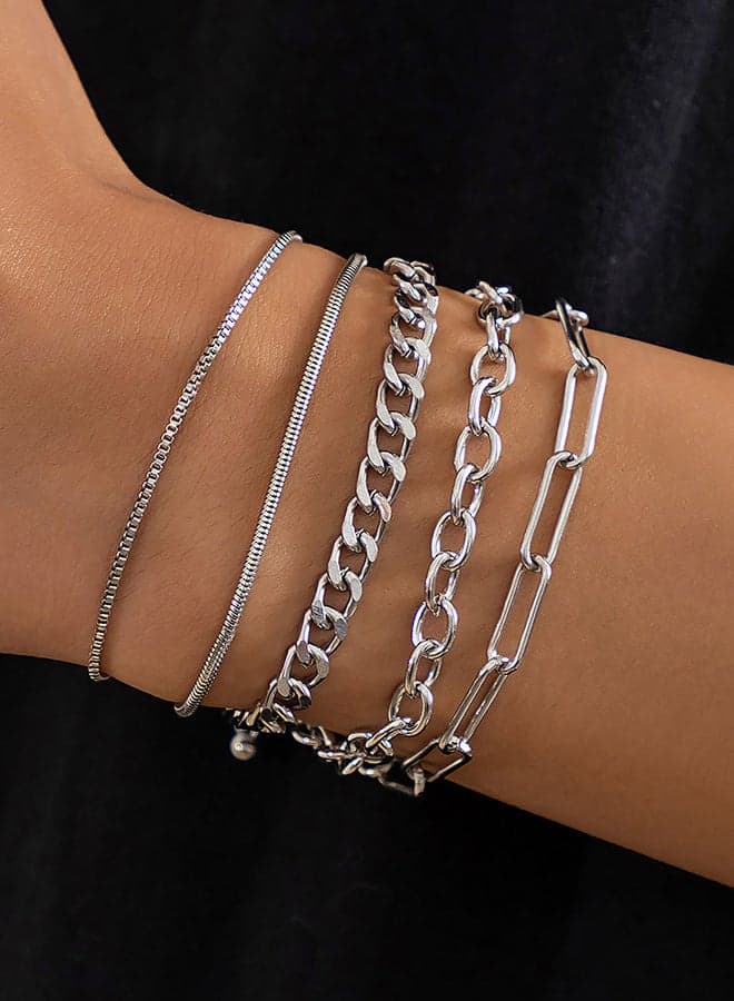 Set of 6 Textured Bracelets for Women - Image 1