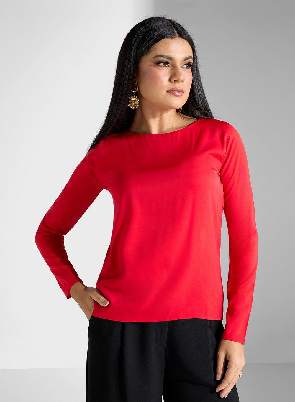Long Sleeve Polyester Modest Blouse for Women - Image 1