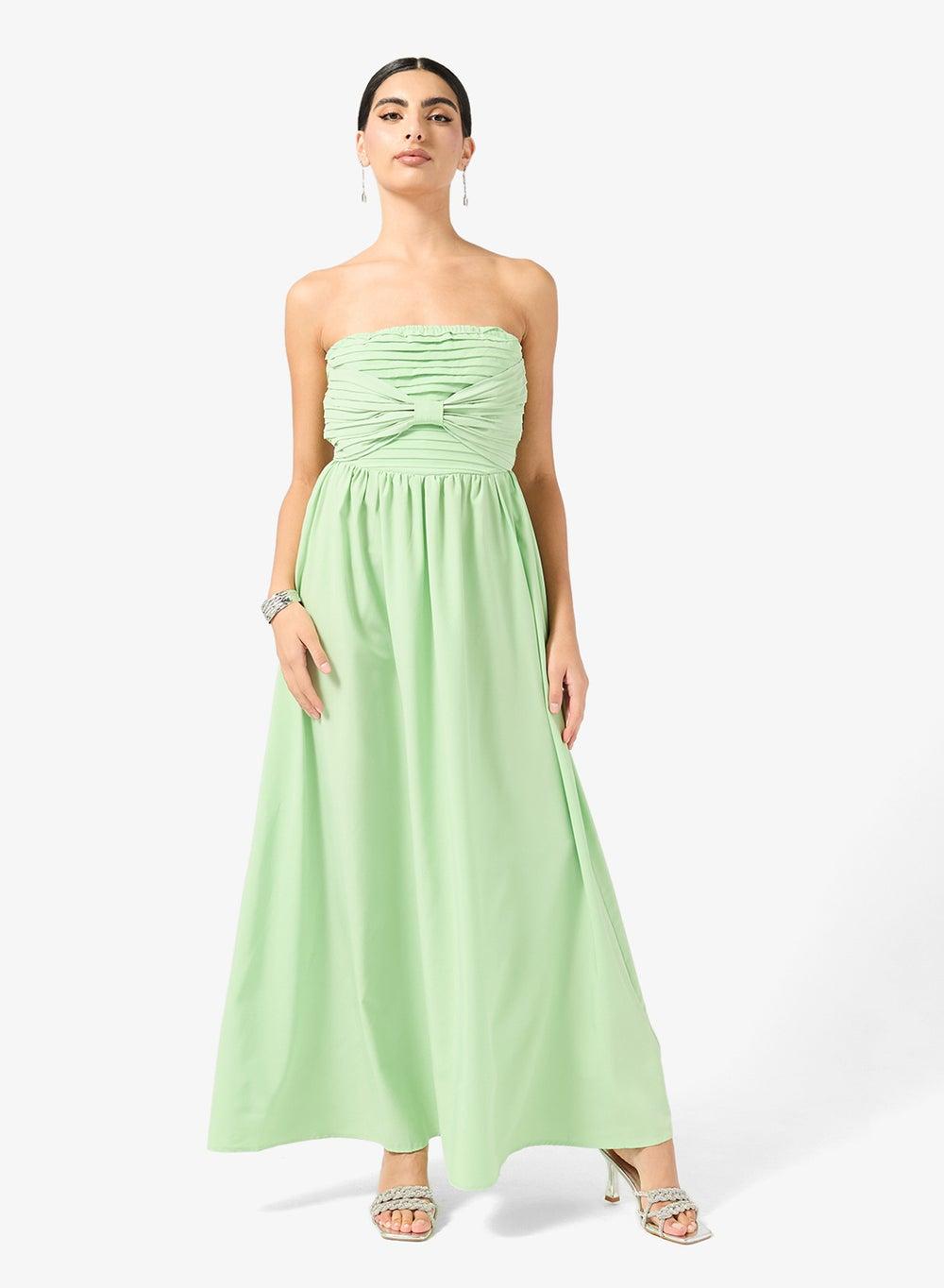 Bandeau Maxi Dress with Ruched Bodice - Image 1