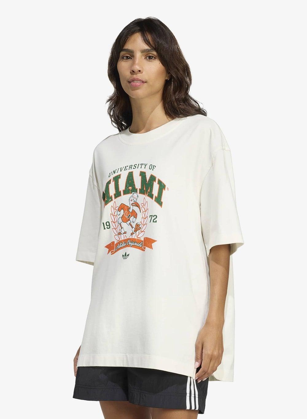 adidas Originals Miami NCAA Oversized Women’s T-Shirt - Image 1