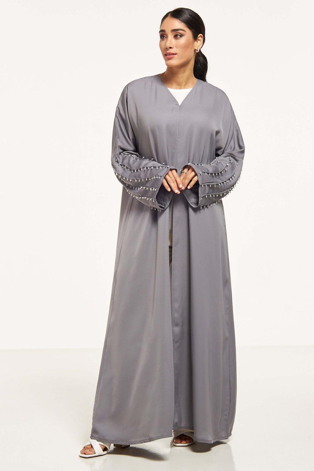 Embellished Pleat Detailed Abaya - Image 1