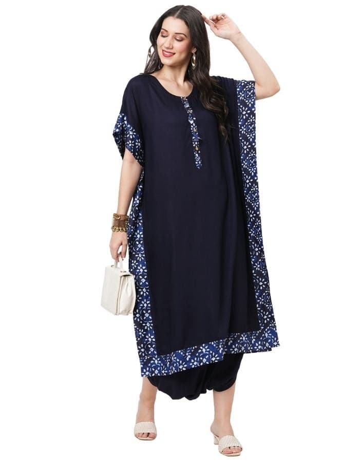 Black Kaftan With Dhoti Set for Day Functions - Image 1