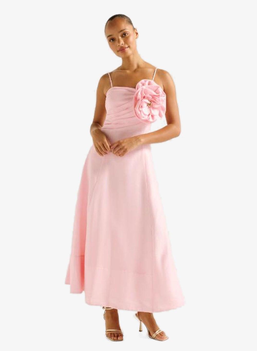 Felicia Detailed Flower Strappy Midi Dress - Image 1