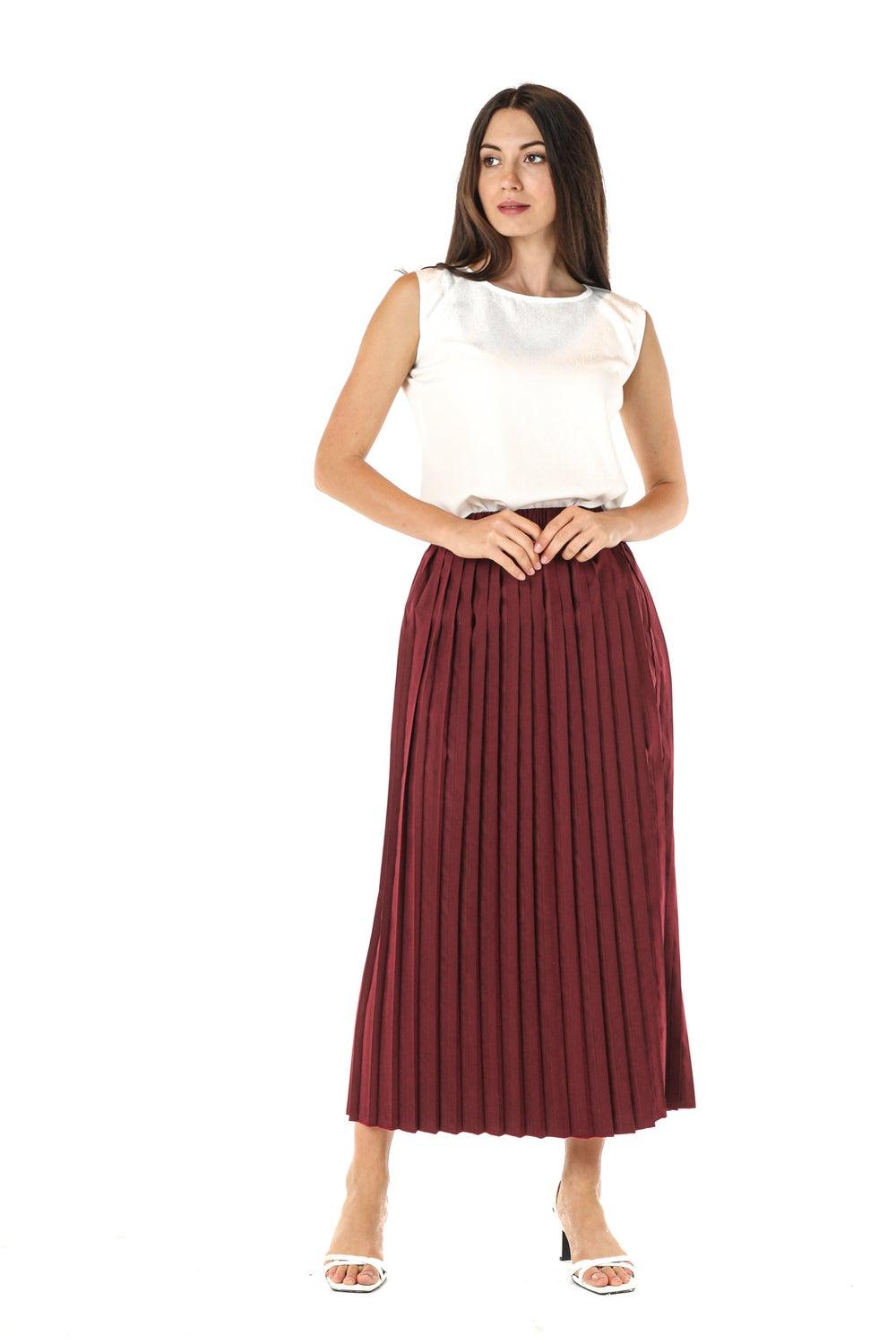 Pleated High-Waist Midi Skirt - Image 1