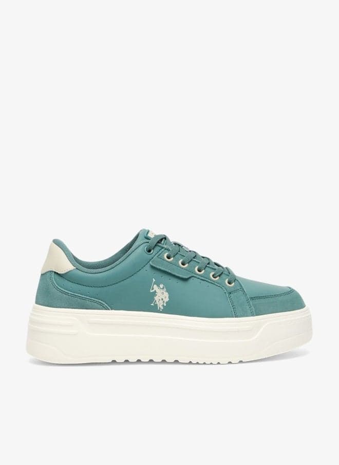 Women's Mint Platform Low-Top Lace-Up Sneakers - Image 1