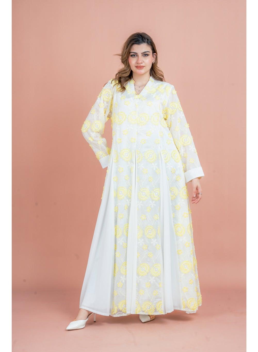 Floral Aura Embroidered Jalabiya - Image 1