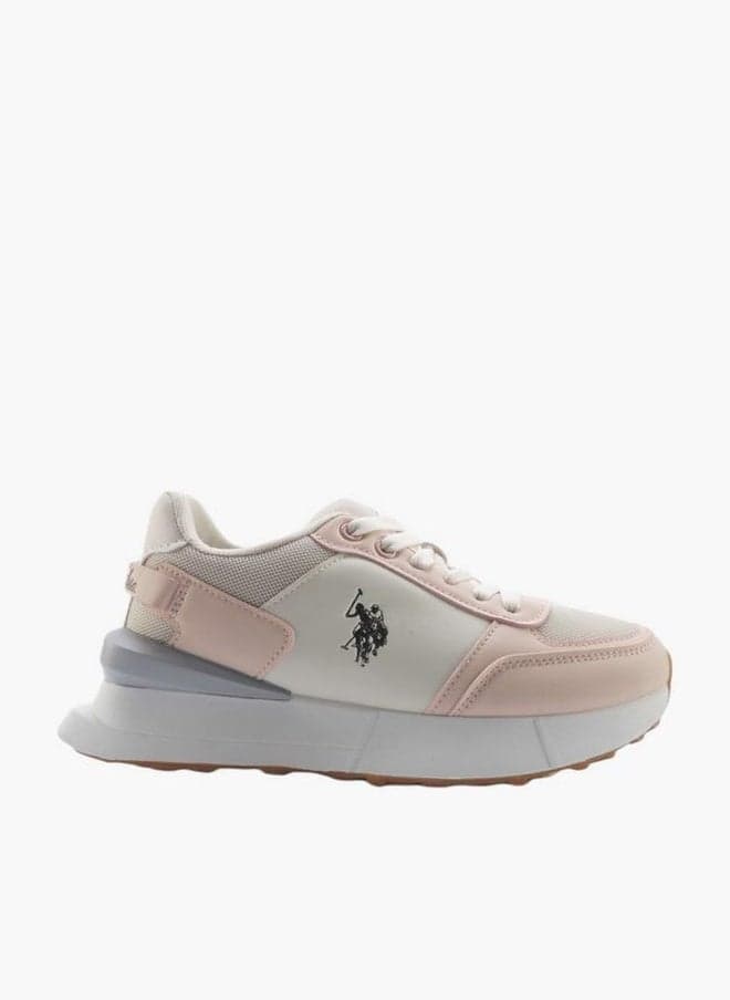 Women's Panelled Lace-Up Low-Top Sneakers - Image 1