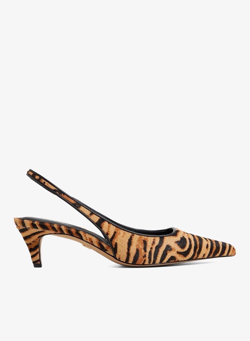 LEANAH Multi Leopard Print Slingback Heeled Pumps - Image 1