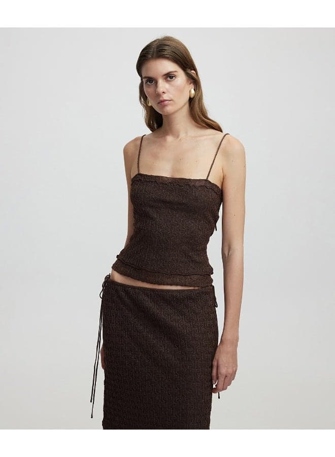 Slim Fit Lurex Knit Maxi Skirt - Image 1