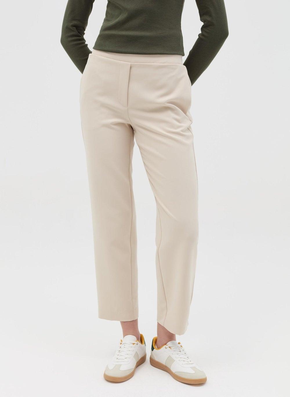 Slim-Fit Ankle-Length Stretch Trousers - Image 1
