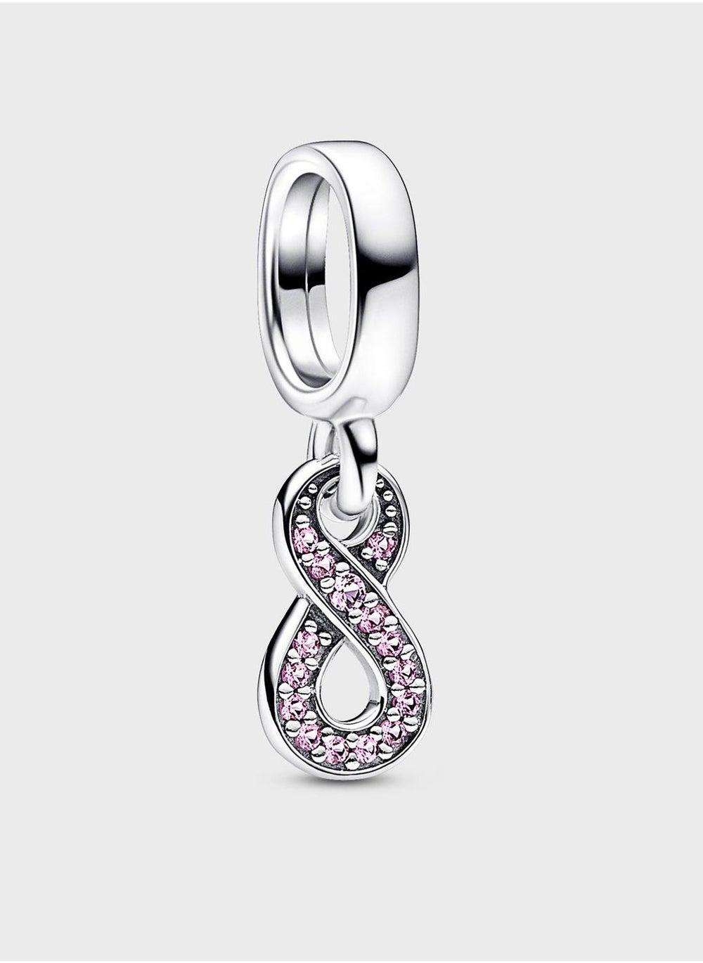 Sparkling Infinity Dangle Charm with Pink Detail - Image 1