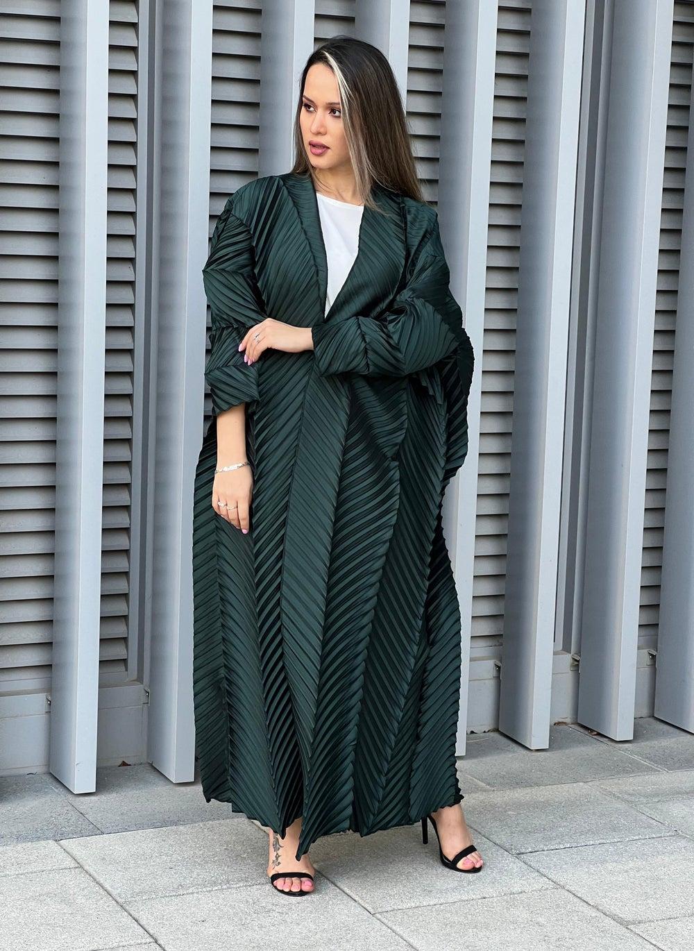 Pleated Taffeta Abaya - Image 1
