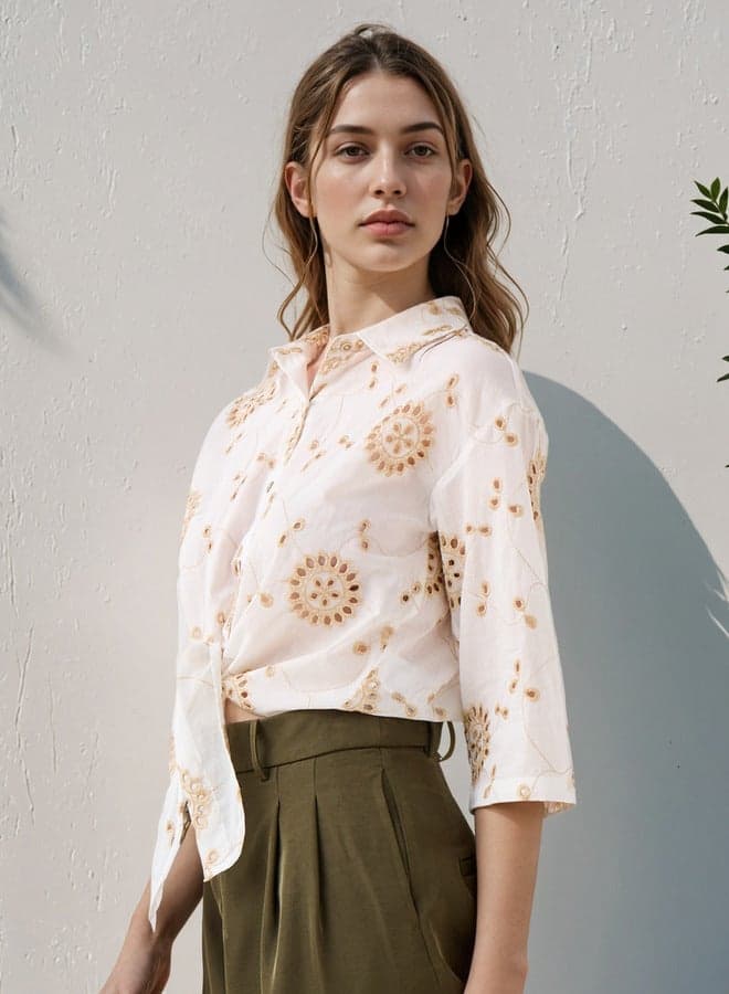 2Xtremz Schiffli Embroidered Women’s Shirt - Image 1