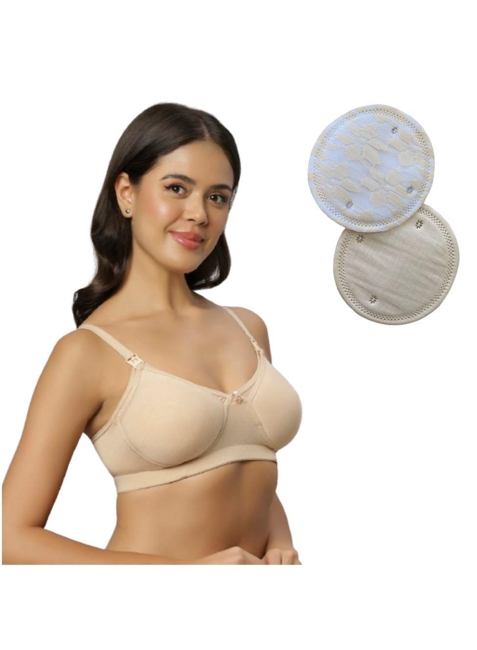 TUMMY Bamboo Cotton Non-Padded Wired-Free Nursing Bra with Pads - Image 1
