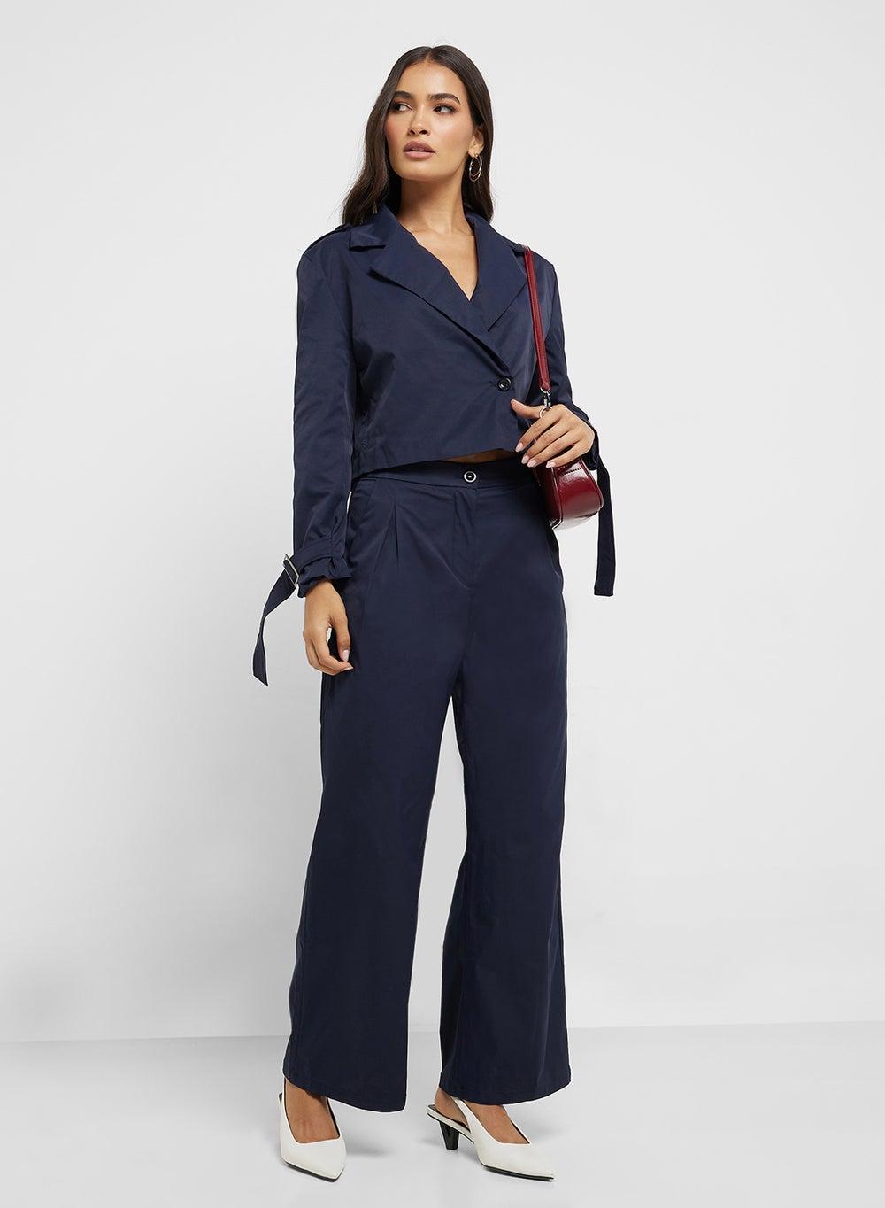 Cropped Jacket & Pant Set - Image 1