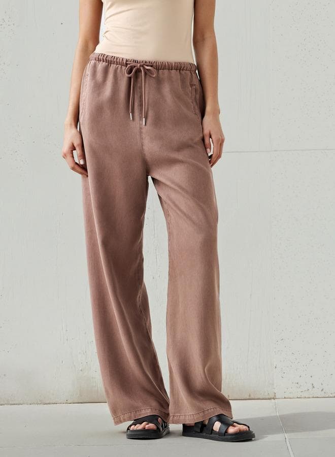 Lee Cooper Tencel High Rise Pants with Pockets - Image 1