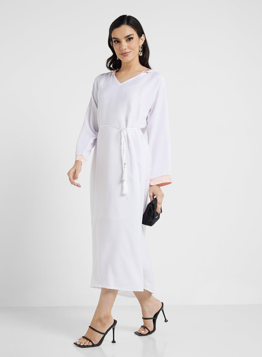 Embroidered Hooded Abaya - Image 1