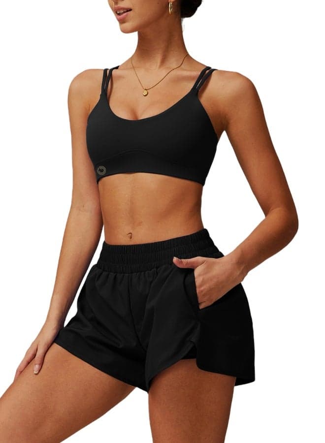 Women's Striped Back Sports Bra - Image 1