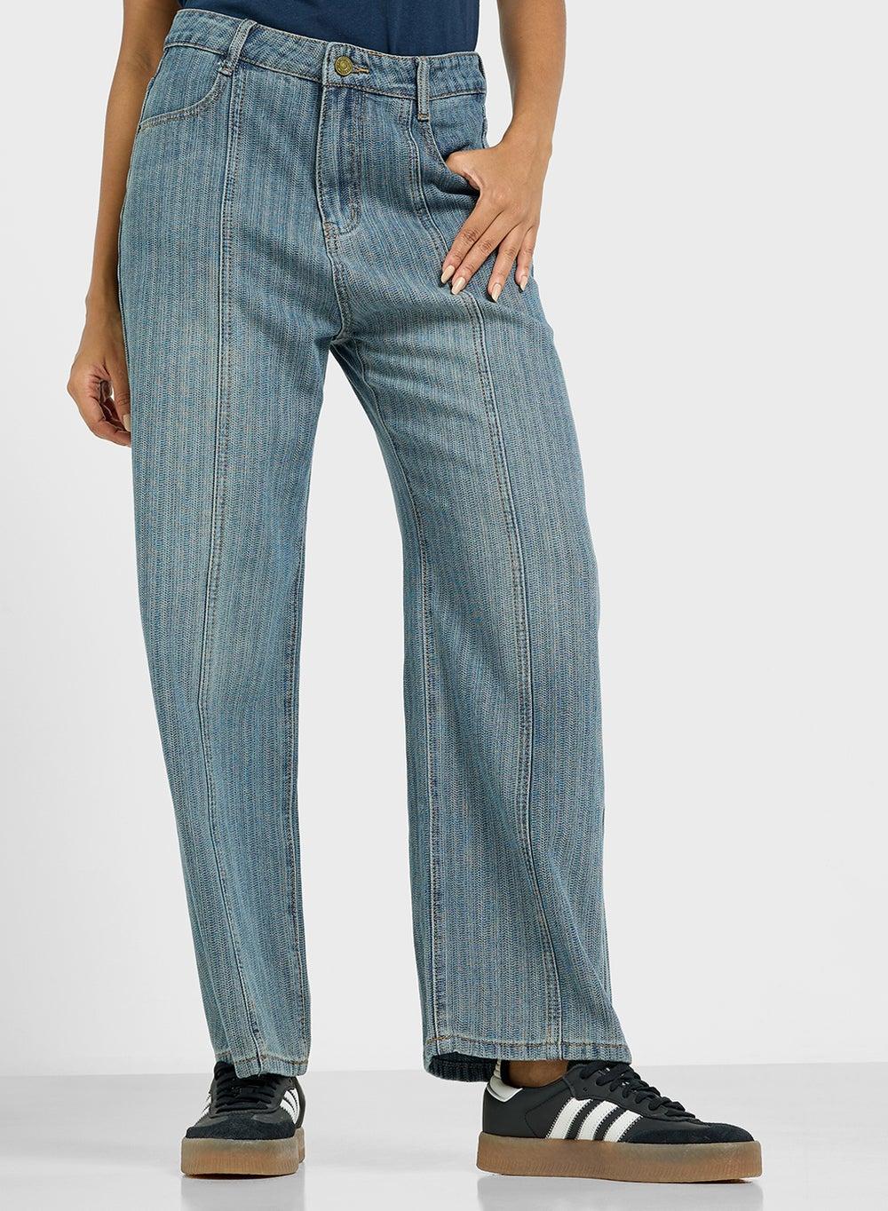 High Rise Straight Fit Jeans - Image 1