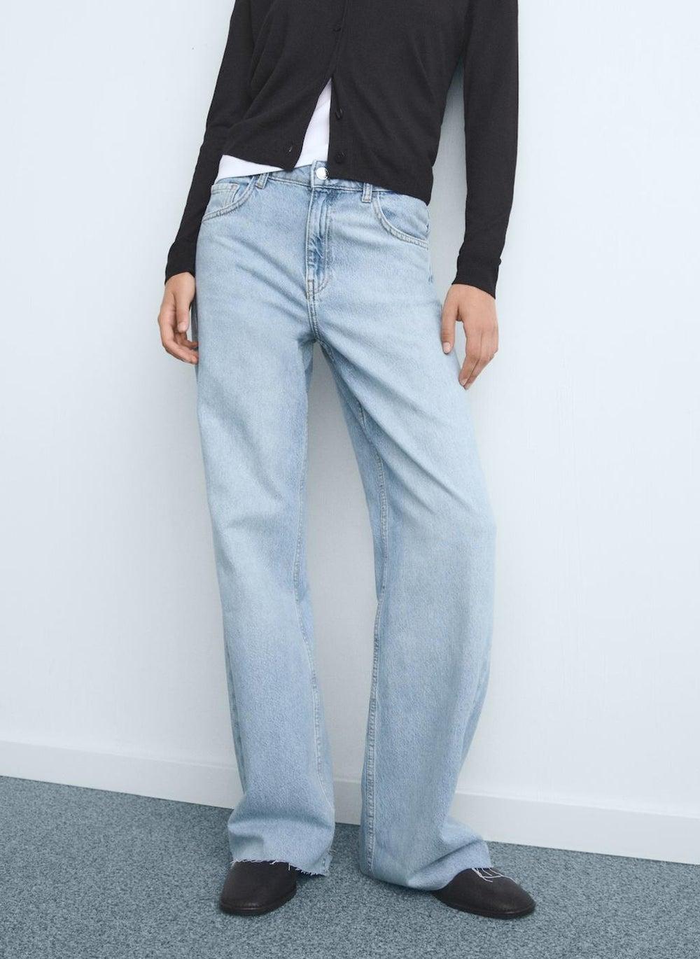Danila High-Rise Wide-Leg Cotton Jeans - Image 1