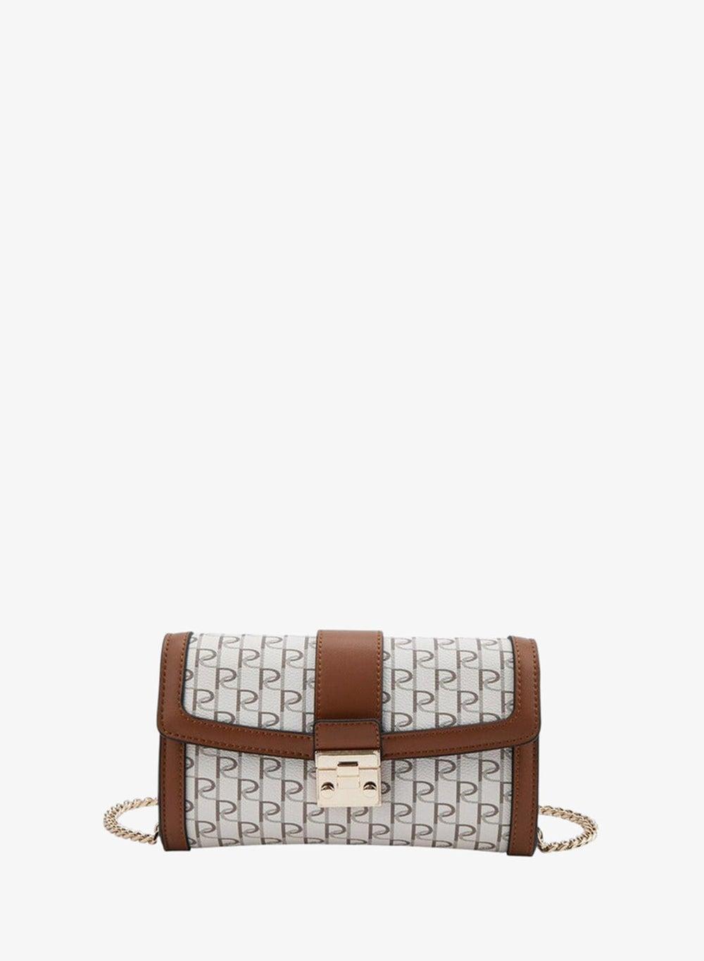 Women Monogram Crossbody Bag with Chain Strap - Image 1