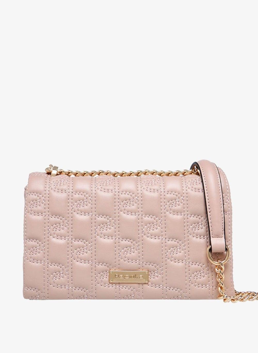 Embossed Crossbody Bag with Gold Chain Strap - Image 1