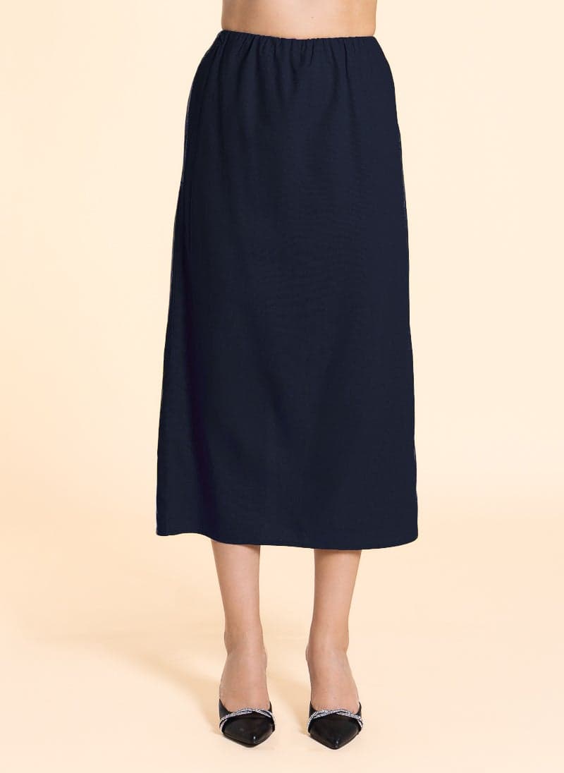 Midi Linen Blend Skirt for Effortless Day-to-Night Style - Image 1